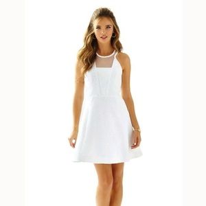Lilly Pulitzer white floral jacguard "Elsie" dress size 2